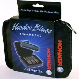 Three Popular Keys C, D and G
Zippered Carrying Case made with tolex material to bring your HooDoo harmonicas to every jam.
Light Weight HooDoo Blues Diatonic harmonicas feature, 10-holes, brass reeds that offer the ultimate in blues tone!
Great for begin