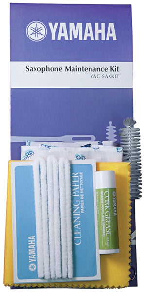 Yamaha YACSAX-MKIT Saxophone Maintenance Kit

Cork Grease

Tone Hole Cleaners

Pad Cleaning Paper

Cleaning Swab

Mouthpiece Brush

Polishing Cloth

Care & Maintenance Manual

Works great for both alto and tenor saxes!