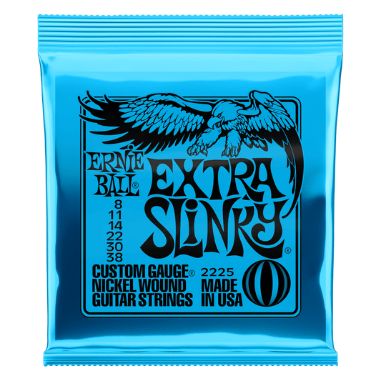 Ernie Ball Nickel Wound Electric Guitar Strings are made from nickel plated steel wire wrapped around tin plated hex shaped steel core wire. The plain strings are made of specially tempered tin plated high carbon steel producing a well balanced tone for y