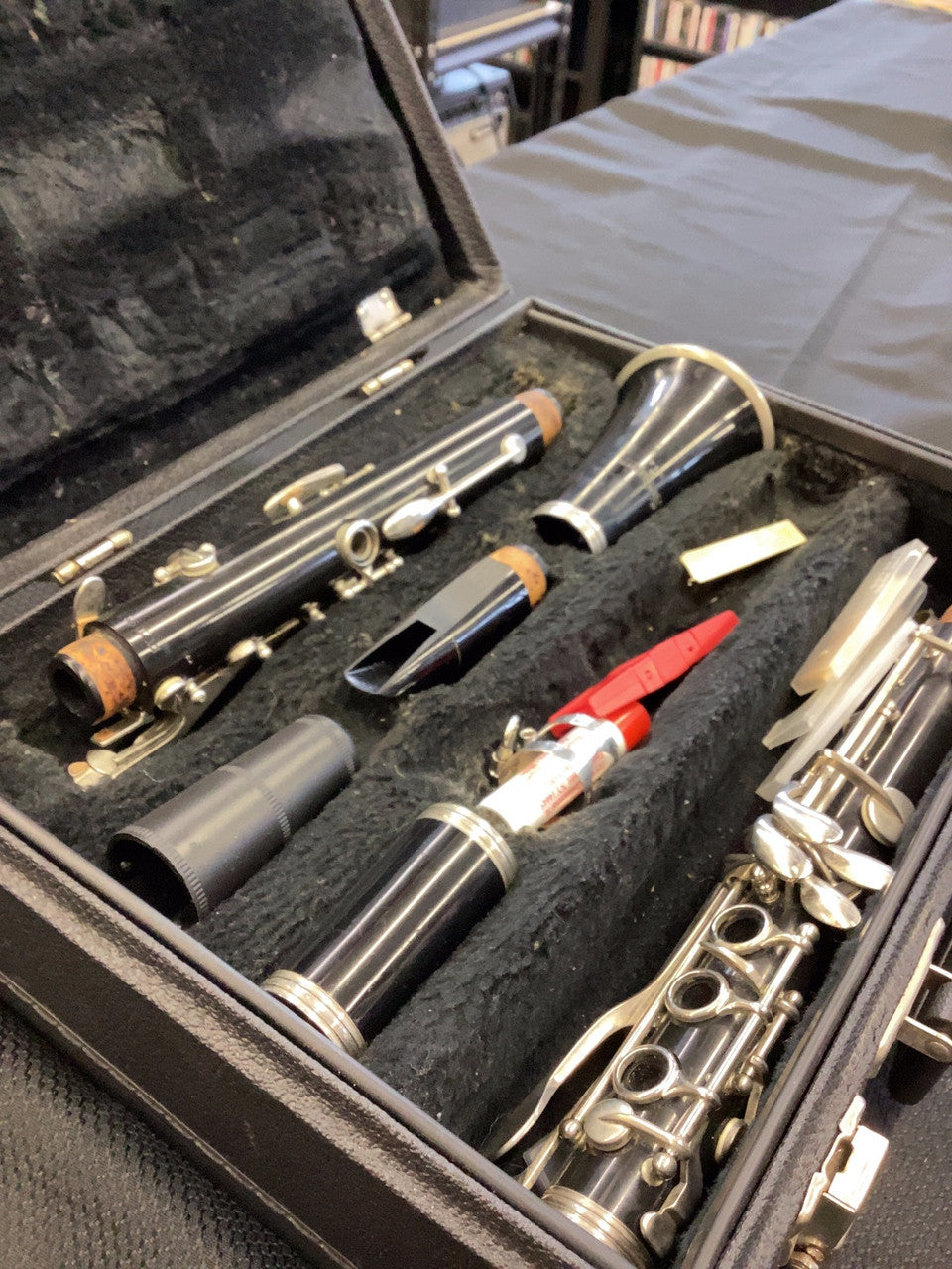 A Selmer clarinet in fair condition, offers smooth playing and a durable frame. Sold "as is"