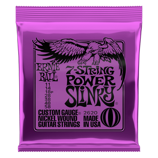 Ernie Ball Nickel Wound Electric Guitar Strings are made from nickel plated steel wire wrapped around tin plated hex shaped steel core wire. The plain strings are made of specially tempered tin plated high carbon steel producing a well balanced tone for y