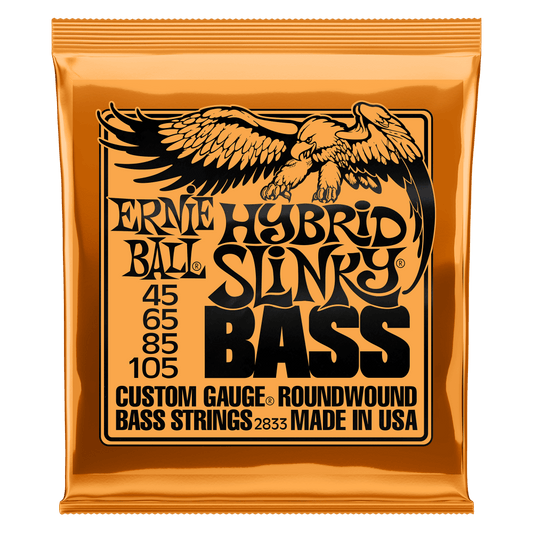 Ernie Ball Nickel Wound Electric Bass Strings are made from nickel plated steel wrapped around a hex shaped steel core wire. Each bass guitar string produces a bright, balanced tone and is manufactured with the finest and freshest raw materials in the bea