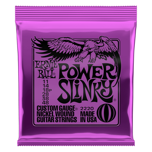 Ernie Ball Nickel Wound Electric Guitar Strings are made from nickel plated steel wire wrapped around tin plated hex shaped steel core wire. The plain strings are made of specially tempered tin plated high carbon steel producing a well balanced tone for y