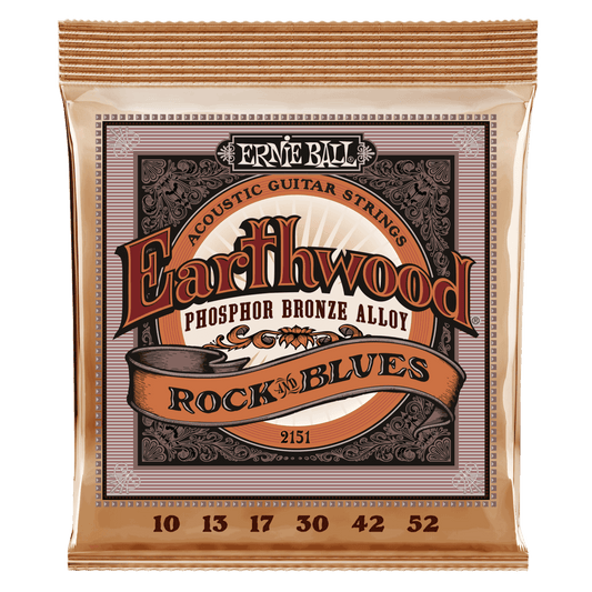 Ernie Ball Earthwood Phosphor Bronze Acoustic Guitar Strings are made from 92% copper, 7.7% tin, 0.3% phosphorus wire wrapped around tin plated hex shaped steel core wire. These guitar strings have a light orange, gold color and provide a mellow, ringing 