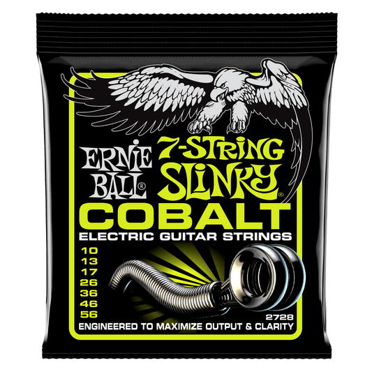 Ernie Ball Cobalt Slinky Electric Guitar Strings provide an extended dynamic range, incredible harmonic response, increased low end, and crisp, clear highs. Cobalt provides a stronger magnetic relationship between pickups and strings than any other alloy 