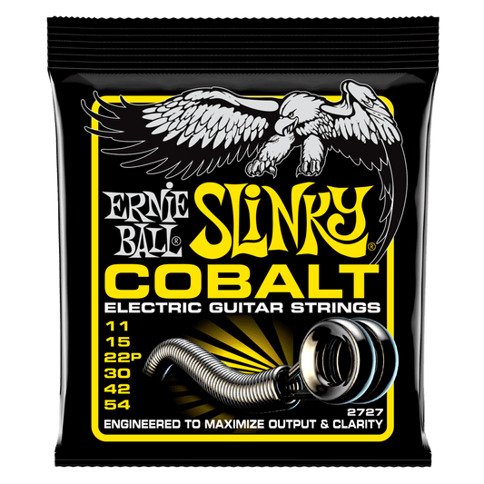 Ernie Ball Cobalt Slinky Electric Guitar Strings provide an extended dynamic range, incredible harmonic response, increased low end, and crisp, clear highs. Cobalt provides a stronger magnetic relationship between pickups and strings than any other alloy 