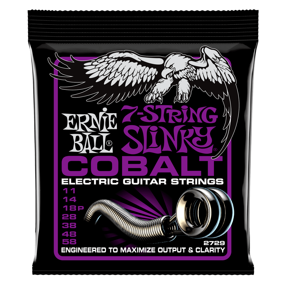 Ernie Ball Cobalt Slinky Electric Guitar Strings provide an extended dynamic range, incredible harmonic response, increased low end, and crisp, clear highs. Cobalt provides a stronger magnetic relationship between pickups and strings than any other alloy 