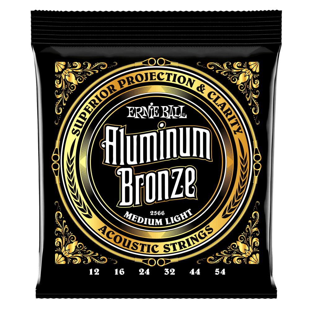 Ernie Ball Aluminum Bronze Acoustic Guitar Strings feature more projection and clarity than traditional bronze strings, while also providing improved corrosion resistance. Aluminum Bronze Acoustic strings are made with Ernie Ball Maraging Steel hex cores 