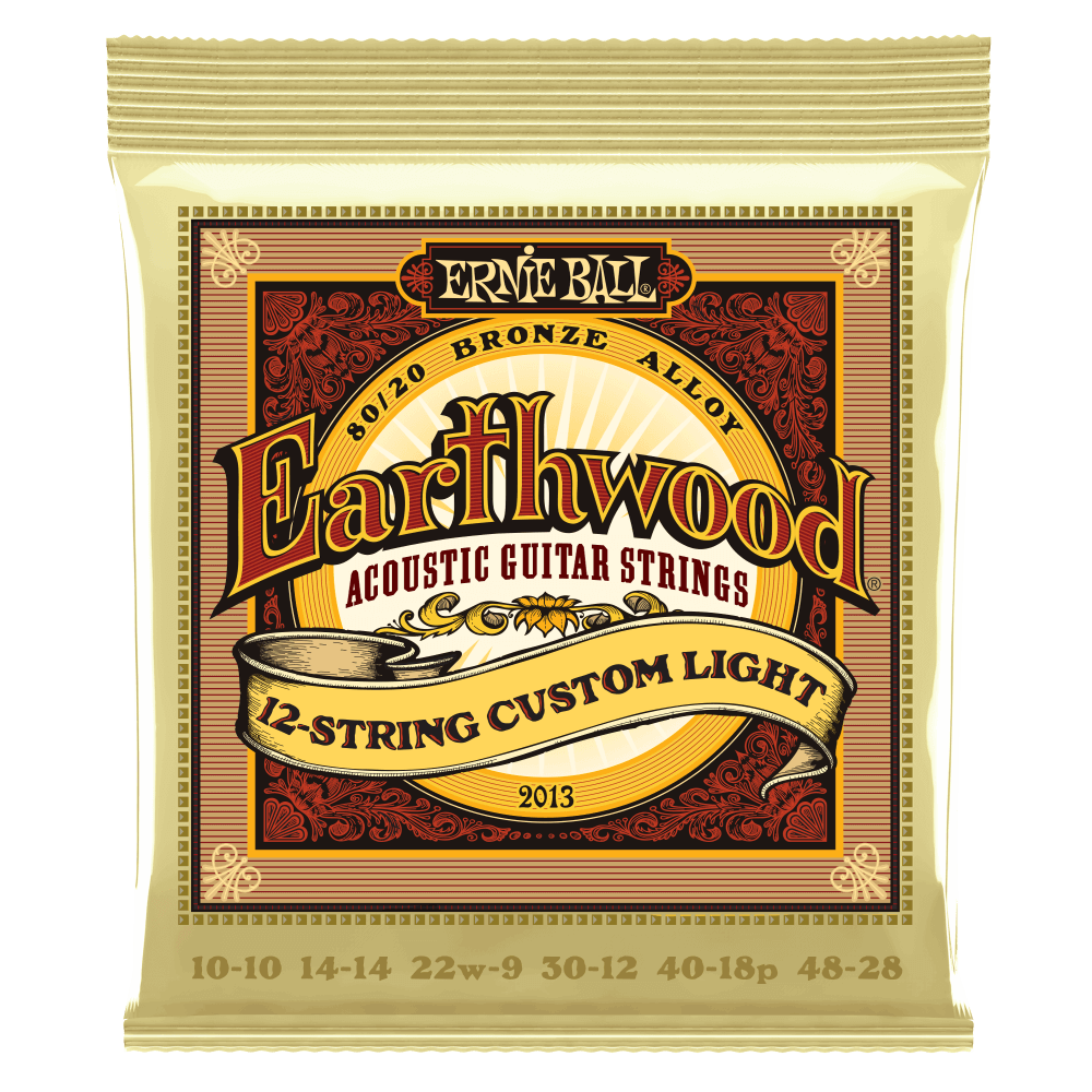 Ernie Ball Earthwood 80/20 Bronze Acoustic Guitar Strings are made from 80% copper, 20% zinc wire wrapped around hex shaped brass plated steel core wire. These acoustic guitar strings provide a crisp, ringing sound with pleasing overtones. Gauges .010 - .