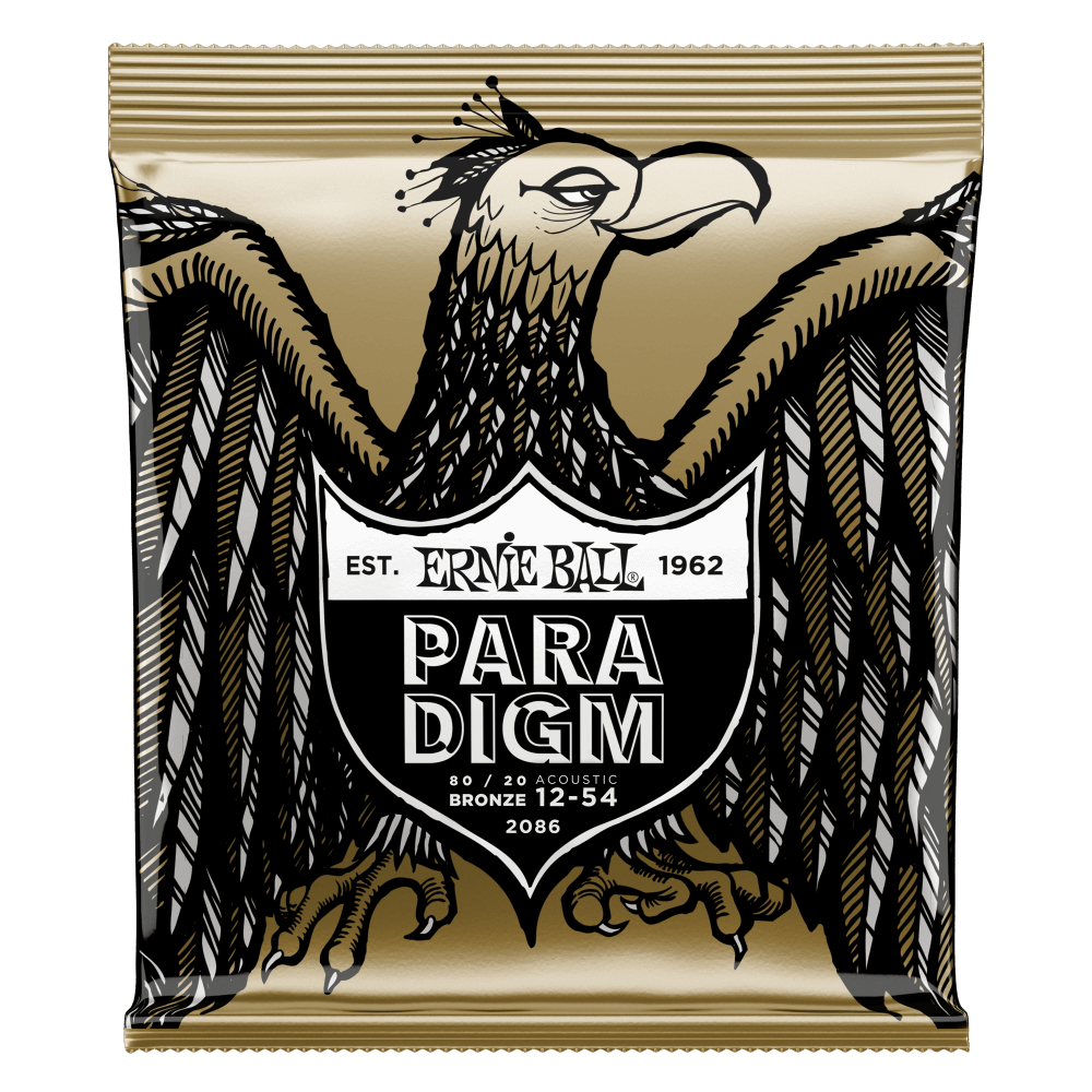 Ernie Ball Slinky Paradigm Acoustic guitar strings provide unprecedented strength and longer string life while retaining 100% Earthwood tone and feel. Ernie Ball's industry leading ultra-high strength steel is included in both the wound and plain strings 