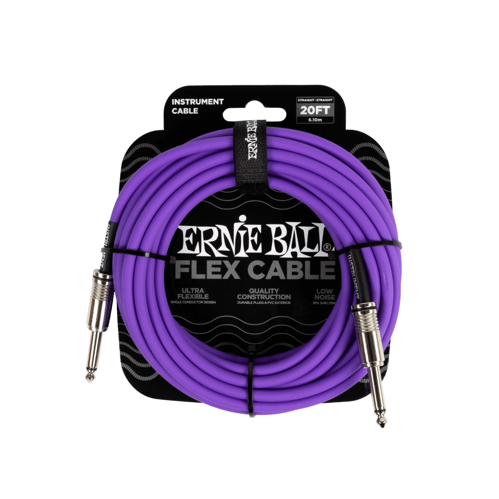 Ernie Ball Flex cables feature a quality design made with reliable components that are built to last. This single conductor design provides crystal, clear tone, and extra flex for easy coiling. Flex cables utilize 95% shielding to reject unwanted noise an