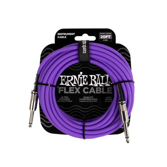 Ernie Ball Flex cables feature a quality design made with reliable components that are built to last. This single conductor design provides crystal, clear tone, and extra flex for easy coiling. Flex cables utilize 95% shielding to reject unwanted noise an