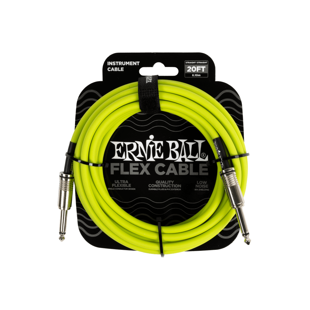 Ernie Ball Flex cables feature a quality design made with reliable components that are built to last. This single conductor design provides crystal, clear tone, and extra flex for easy coiling. Flex cables utilize 95% shielding to reject unwanted noise an