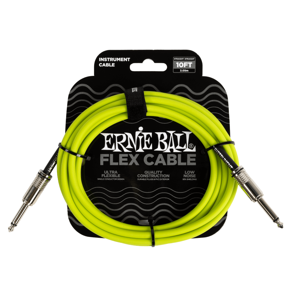 Ernie Ball Flex cables feature a quality design made with reliable components that are built to last. This single conductor design provides crystal, clear tone, and extra flex for easy coiling. Flex cables utilize 95% shielding to reject unwanted noise an