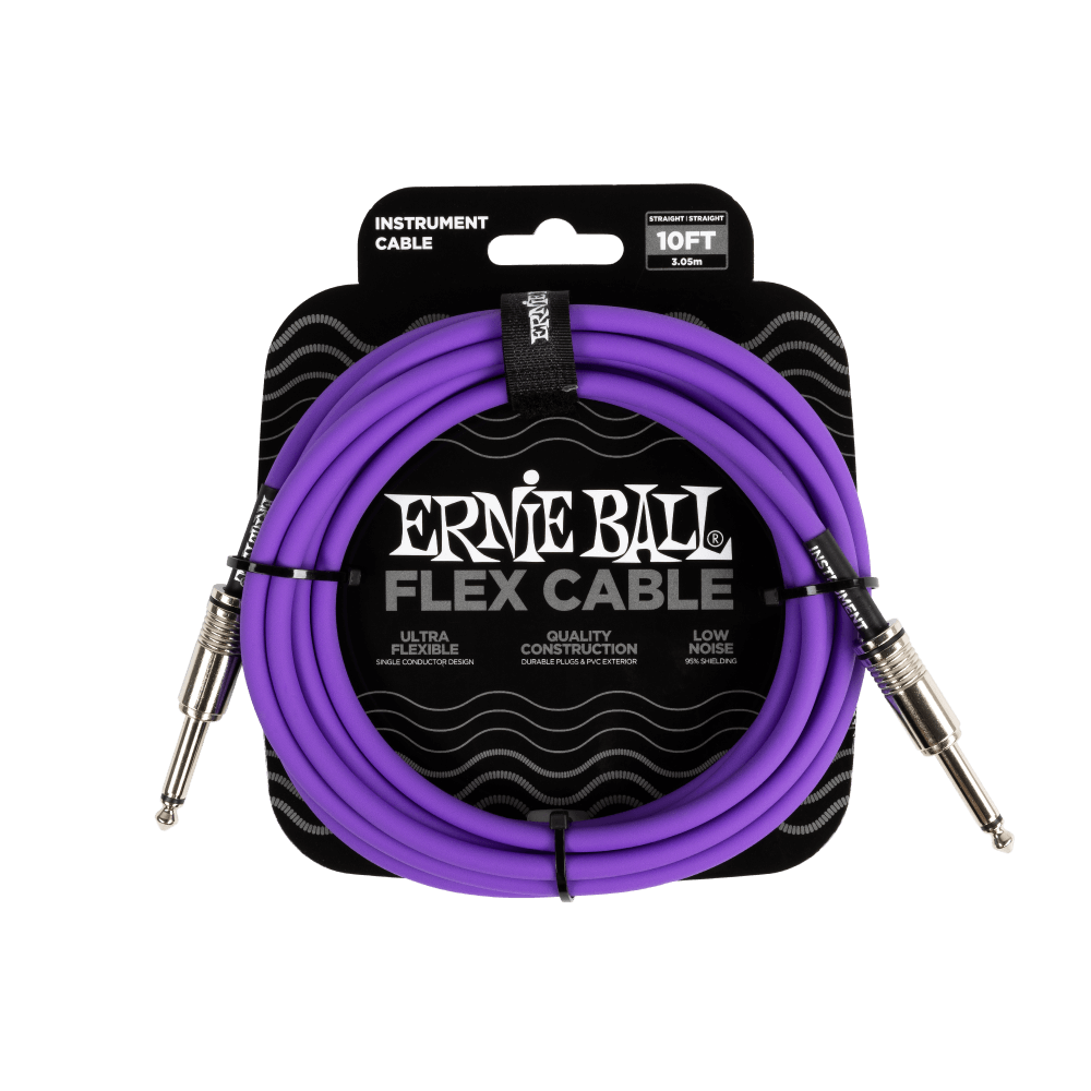 Ernie Ball Flex cables feature a quality design made with reliable components that are built to last. This single conductor design provides crystal, clear tone, and extra flex for easy coiling. Flex cables utilize 95% shielding to reject unwanted noise an