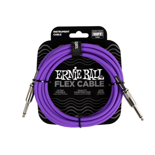 Ernie Ball Flex cables feature a quality design made with reliable components that are built to last. This single conductor design provides crystal, clear tone, and extra flex for easy coiling. Flex cables utilize 95% shielding to reject unwanted noise an