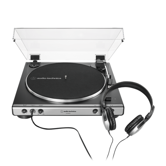 The AT-LP60XHP turntable and headphones combination lets you enjoy your 33-1/3 and 45 RPM records with no additional equipment required. Based on the AT-LP60X fully automatic belt-drive turntable, the AT-LP60XHP adds an integrated headphone amplifier with