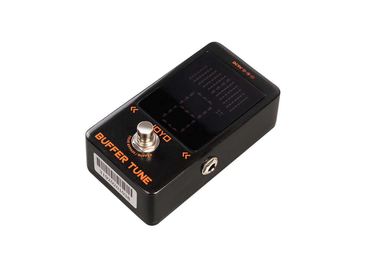 JF-19 Features Buffer and Tuner. The Buffer save the trouble of long audio cables or tone loss due to multiple pedals are connected in series, while the Buffer circuit retains the original tone when multiple pedals are in use. Fits for 7-string guitars an