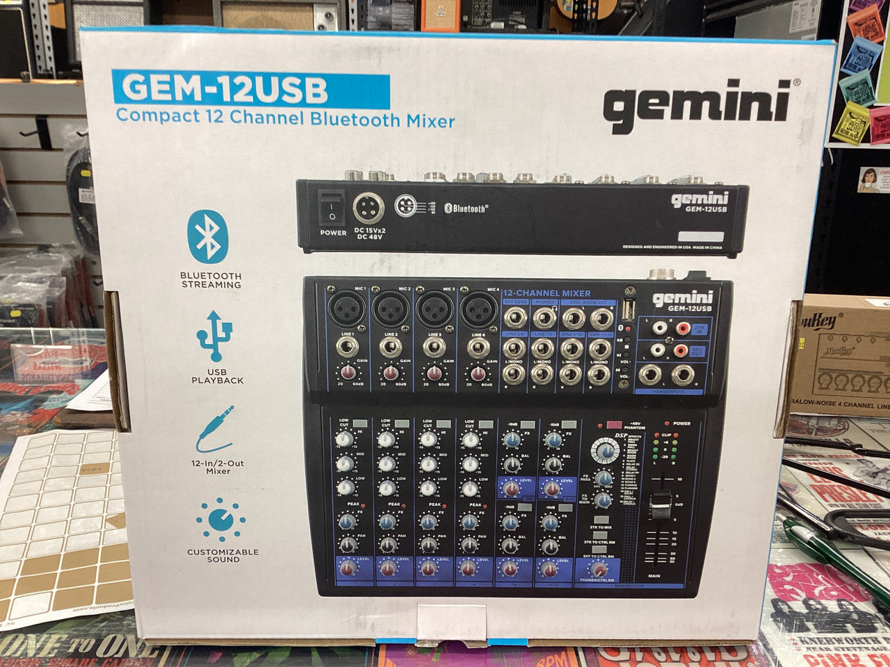 GEM-12USB Compact Bluetooth Mixer