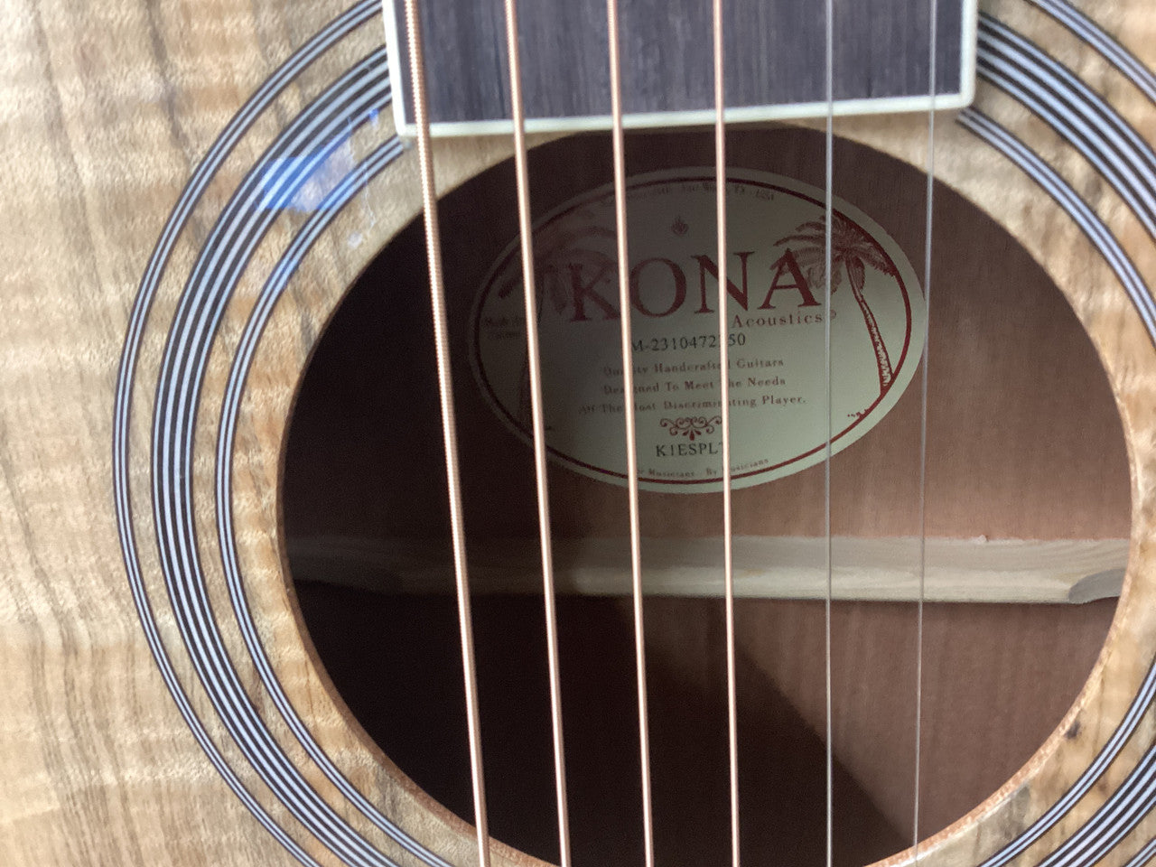 Kona K1ESPLT spalted maple dreadnought acoustic guitar