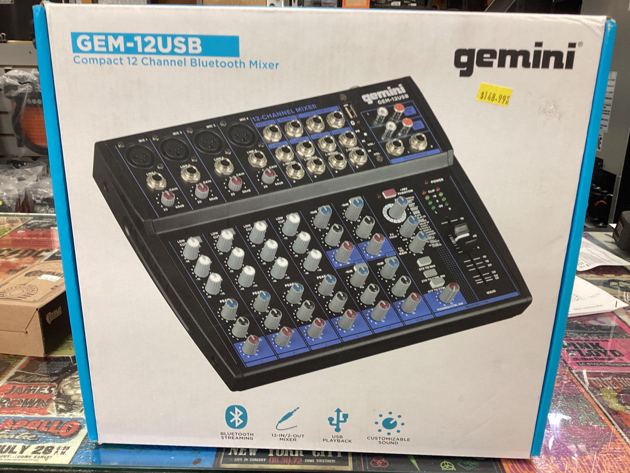 GEM-12USB 12 Channel Mixer with Bluetooth USB

The all-new GEM-12USB mixer designed to make podcasting easier. Equipped with Bluetooth streaming, USB playback, customizable sound, and a 12 input 2-bus mixer. The GEM-12USB brings state-of-the-art professio